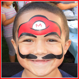 Mario Face Painting