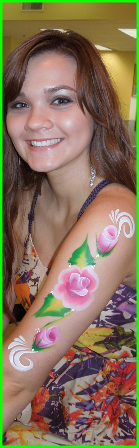 One Stroke Rose Body Art